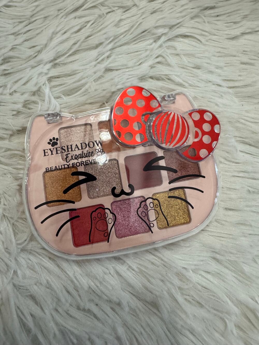 Hello Kitty Eyeshadow Palette with red polka dot bow 10 shades